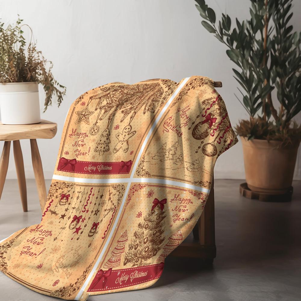 

Festive Throw Blanket Cozy Christmas Decor Holiday Home Decor Reversible Soft Warm Plush Gift Ideas Winter Comfort 75x90cm