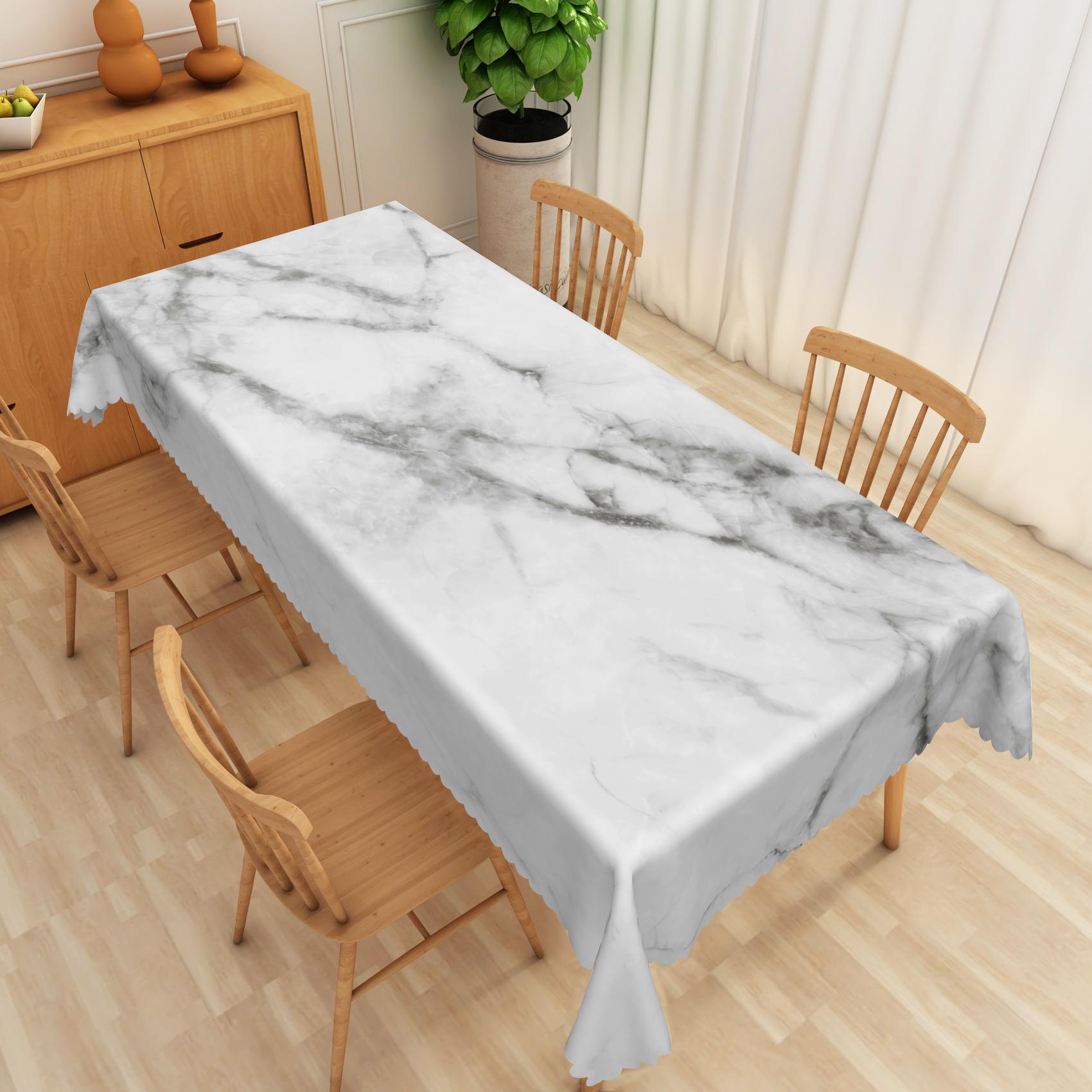 Marmeren Tafelkleed Waterdicht Vlekbestendig Rechthoekig Eettafel Polyester Stof voor Keuken Feest Bruiloft Kantoor Decoratie 140x220cm