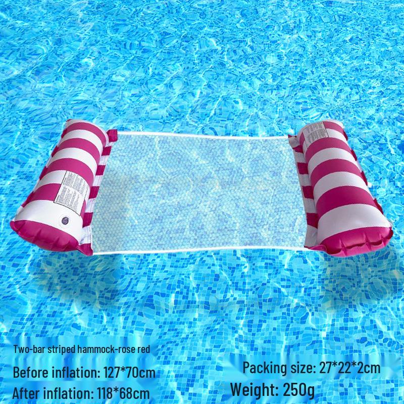 Tumbona Flotante Inflable Plegable Transfronteriza con Respaldo y Malla