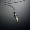 Gothic Punk Sliver Color Short Sword Pendant Necklace for Women Men Personality Fashion Jewelry Hallowmas Accessories Gifts