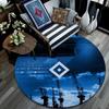 Hamburger SV Round Area Rug,Carpet Rug for Living Room Bedroom Sofa Playroom Decor,Non-slip Floor Mat