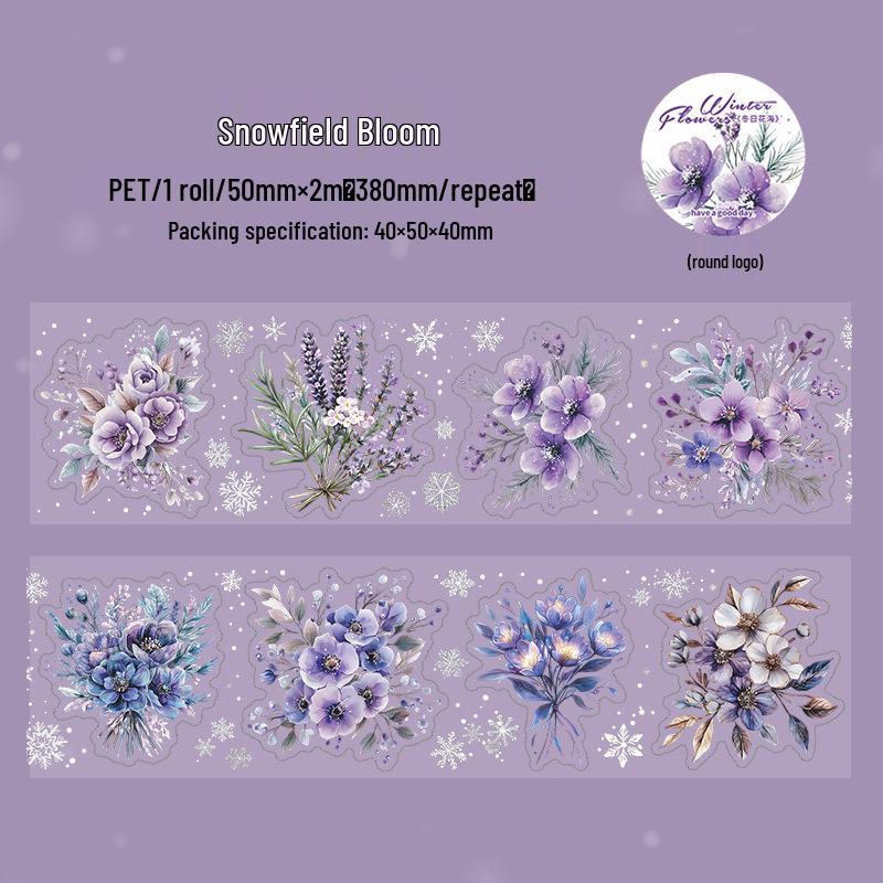 Winter Flower Sea Die-cut Tape DIY Journaling Stickers