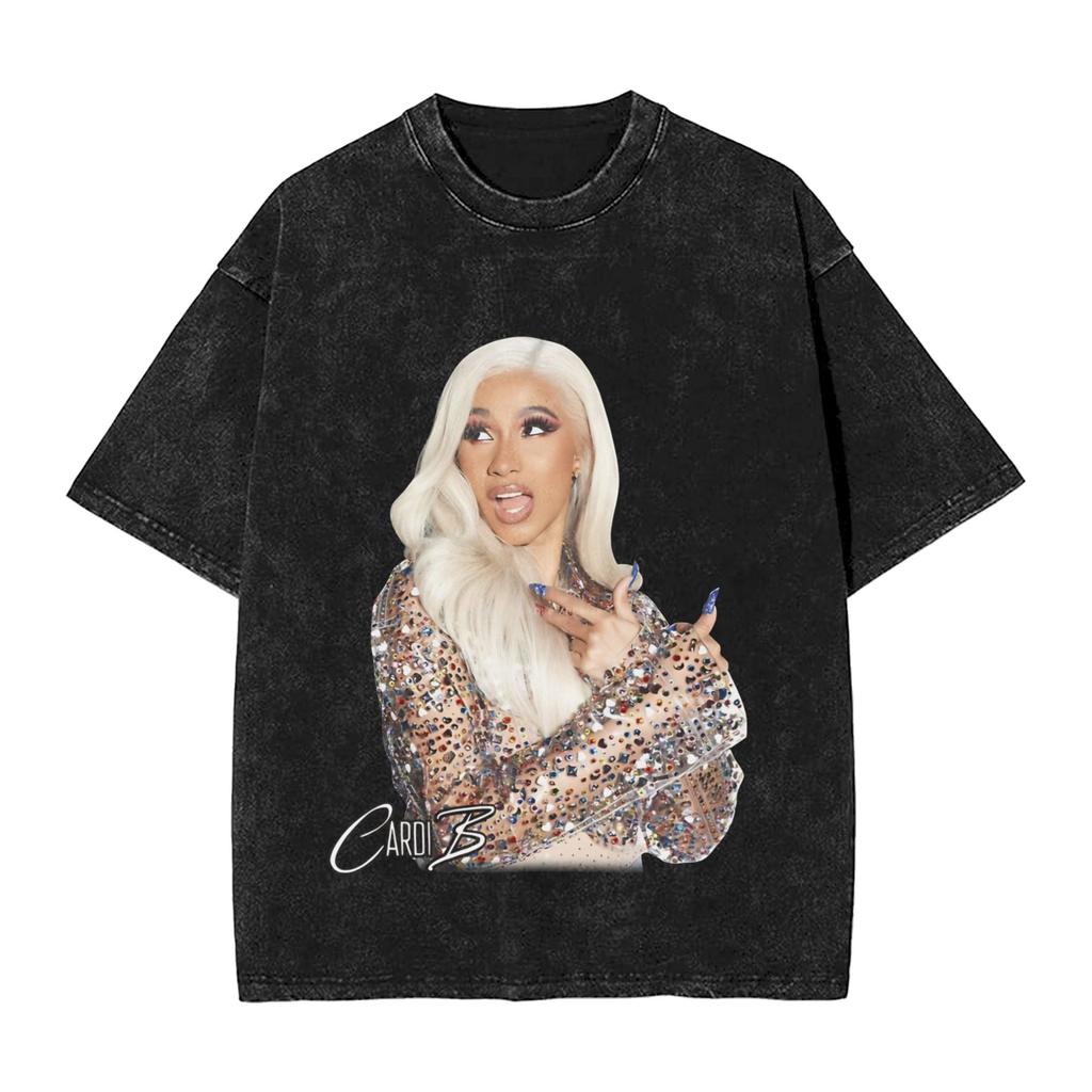 Cardi B Vintage Tshirt Summer Y2k Basic Tshirts Casual Popular Tshirt For Man Short Sleeve Print Tops