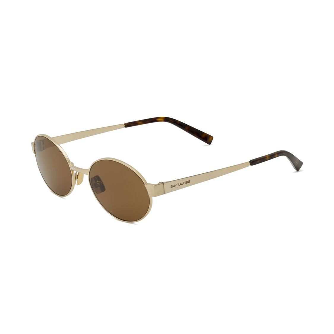 

Saint Laurent Logo Metal Oval Sunglasses Women sunglasses Gold SL692004GOLDGOLDBROWN Basic Packaging-Eyeglass Case