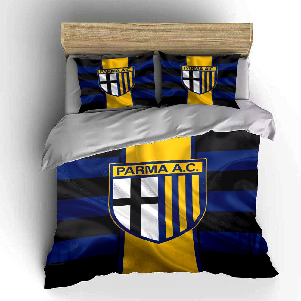 Black-blue stripes, Parma A.C. emblem. Bedding sets Duvet cover sets Duvet covers Pillowcases(1 * Duvet Cover 2 * Pillowcases without duvet insert)