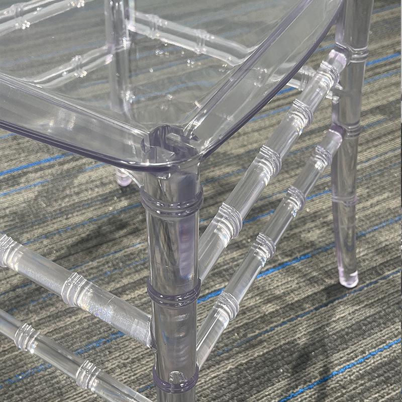 Transparent Acrylic Bamboo Resin Chair for Outdoor Wedding Ceremonies