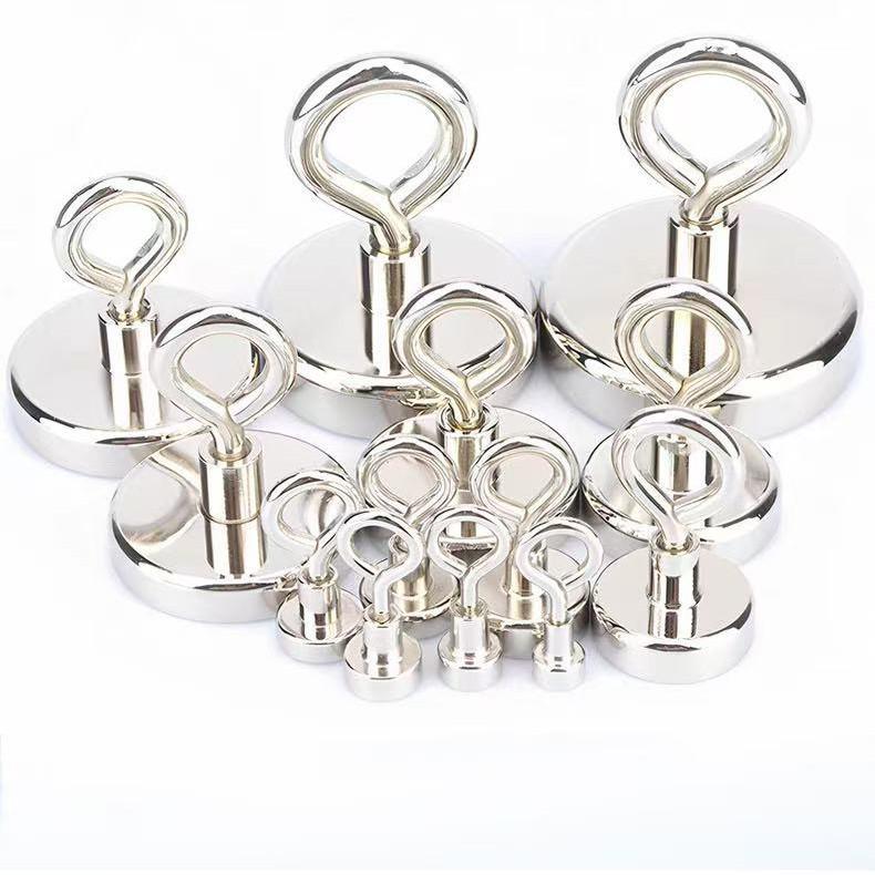 Neodymium Iron Boron Strong Magnetic Hook with No-Drill Stainless Steel Eye