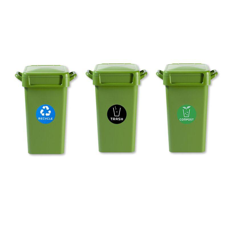 12pcs Diameter 10CM PVC Recycle Trash Bin Sticker Vinyl Stickers Decals For Label Bins, Containers, Garbage Cans Home Decor