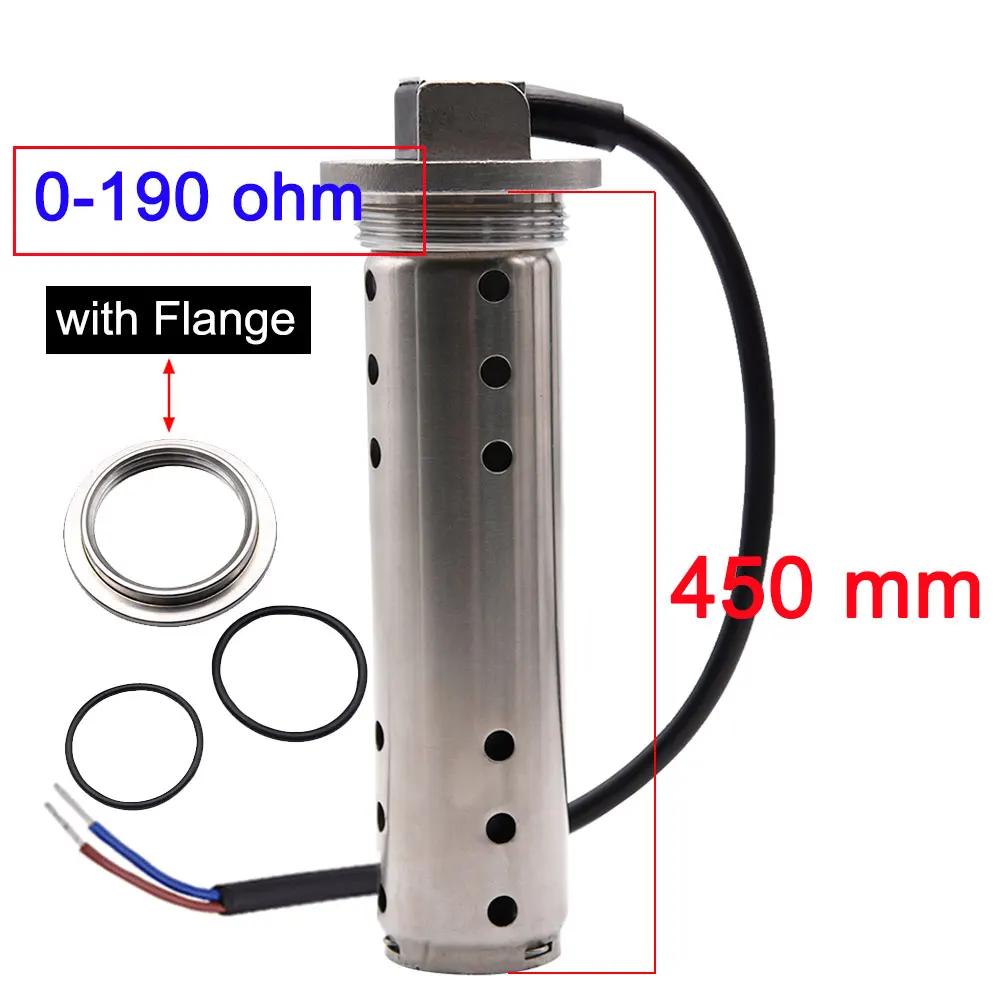 Sewage Level Gauge Sensor with Flange Water Meter Flange Magnetic Flow Sensor for Sewage Liquid Water Level Indicator 0-190 Ohm
