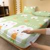 1 Cartoon Cute Plant Flower Rabbit Printed Matte Fitted Sheet, Bedroom Printed Bed Cover, Bedding (excluding Pillowcases)