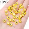 10Pcs Glass Thousand Flowers Flat Plum Blossom Beads Scattered Beads Separated Beads Handmade Diy Bracelet Necklace Jewelry Acce