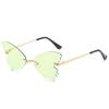 Women's personalized rimless sunglasses, European and American fashion butterfly glasses street show sunglasses rimless women