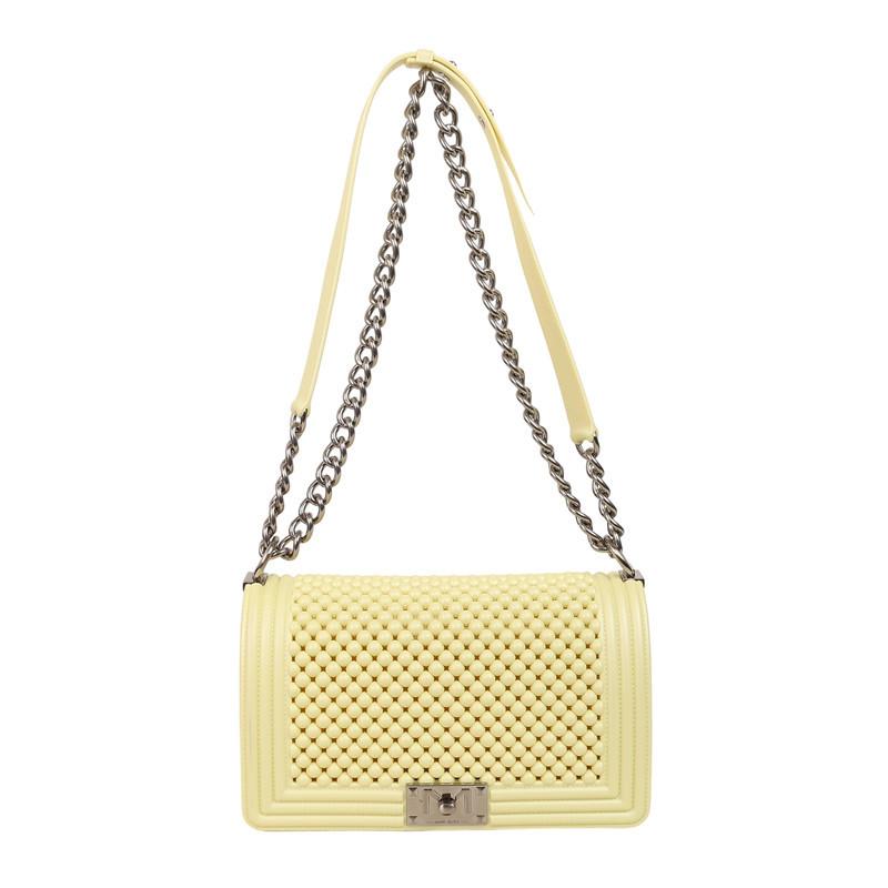 

One shoulder messenger bag summer new fashion versatile hot mom rhombus chain bag, jelly bag Small жёлтый
