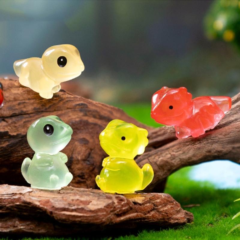 4Pcs Glowing In Dark Reptile Figurines Decoration Handmade Resins Craft For Bedroom Shelf Desk DIY Collection Ornaments