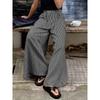 Fashion Striped Elastic Waist Straight Leg Wide Leg Pants Women Elegant Casual Loose Long Pants Spring Autumn Printed Simple Clothing