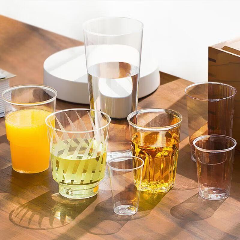JINGRX Disposable Hard Transparent Plastic Cups