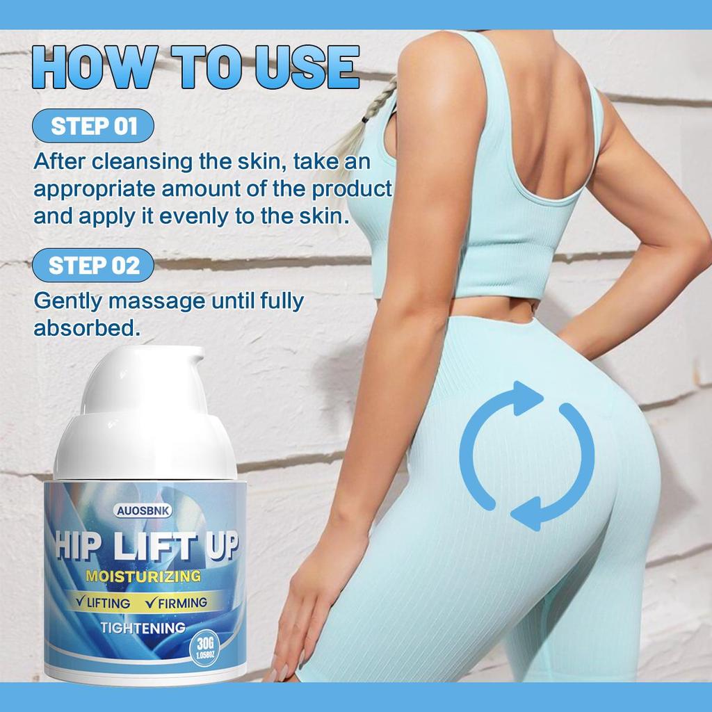 Hüftstraffungscreme - Po-Straffungs- und Lifting-Creme für Frauen | Strafft, tonisiert und spendet Feuchtigkeit für einen runderen Po, verbessert die Hautelastizität mit Koffein - 30g