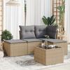 VidaXL Garden Lounge Set with Cushions 5 Pcs Beige Braided Resin 3217489