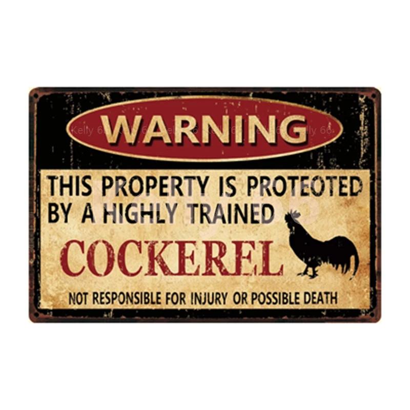 [ Kelly66 ] Warning Koala Rabbit Snake Chickens Elephant Bear Metal Sign Home Decor Bar Wall Art Painting 20*30 CM Size Dy151