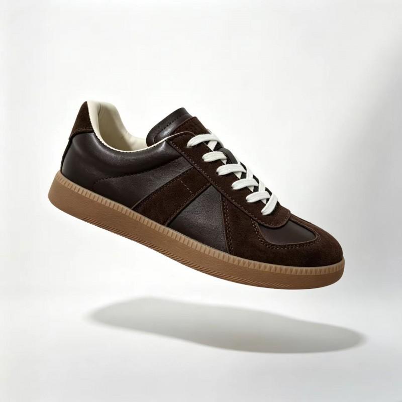 Mens Genuine Leather Low-Top Casual Skate