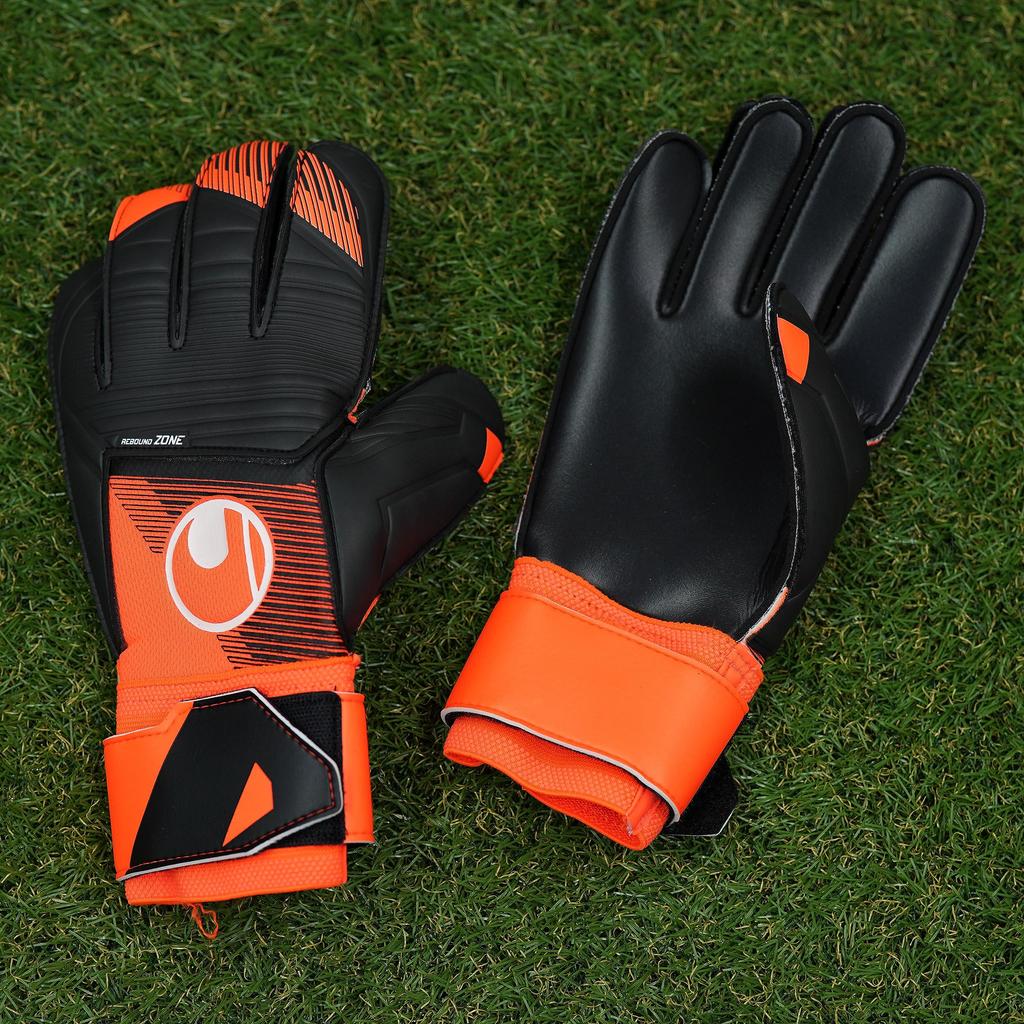 Uhlsport For Use Durable Soccer GK Keeper Gloves Soft Resist 1011318 01 7 Flow Orange X White X Black (Uhlsport) Matches/practice