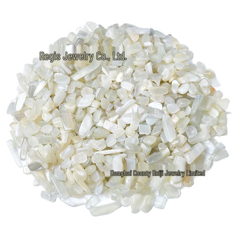 Натуральный Белый Солнечный Гравий Серебряный Лунный Камень для Декора Аквариума и Бонсай 7-9mm 100g