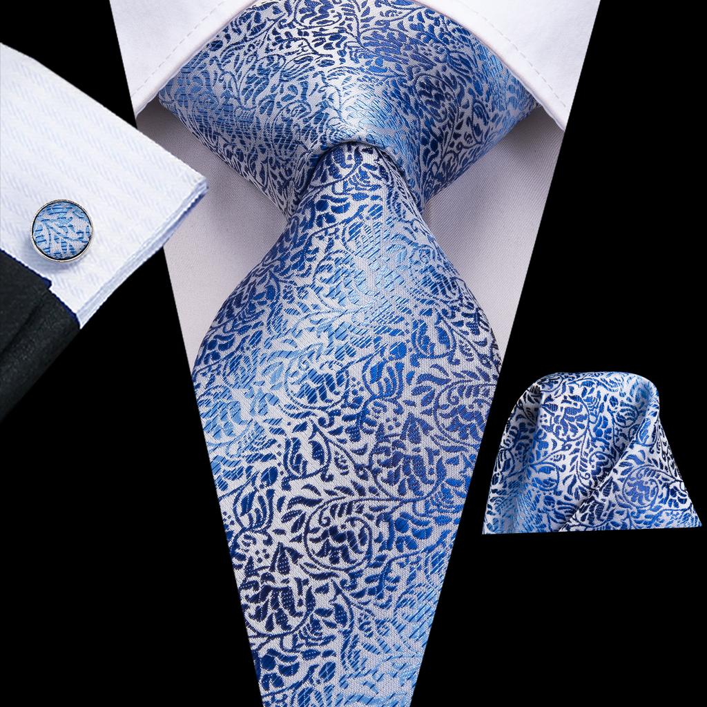 Hi-Tie Navy Blue Striped Silk Wedding Tie For Men Fashion Design Gift Men Necktie Hanky Cufflink Set Business Party Dropshiping