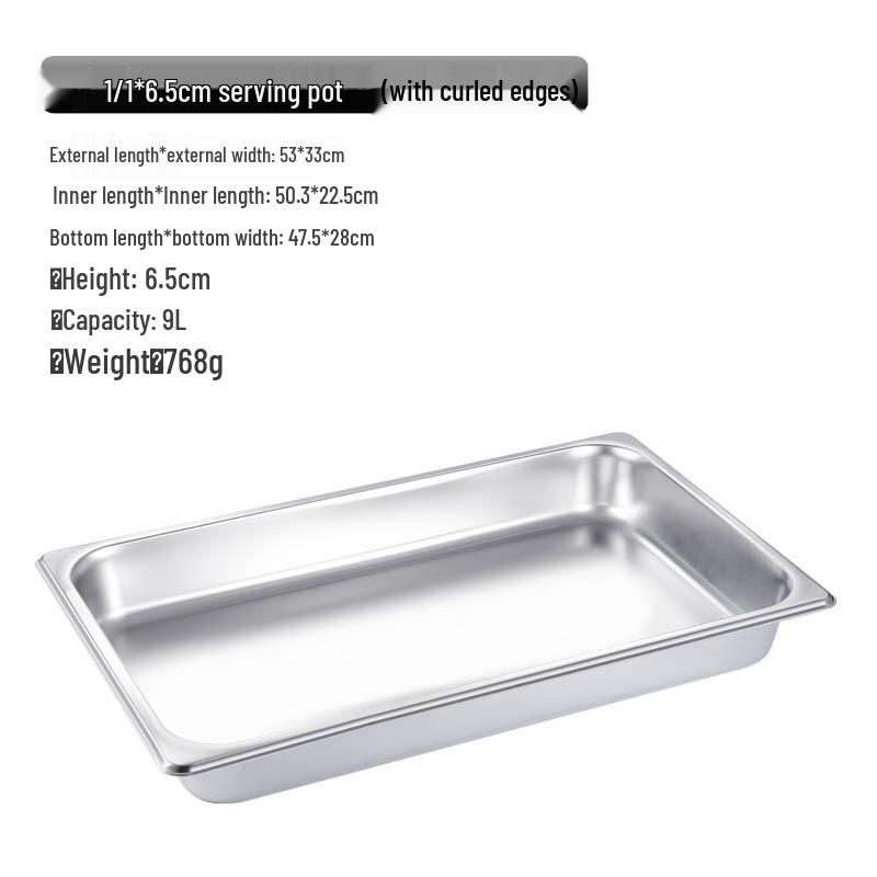 Homeglen 201 Stainless Steel Rectangular Food Pan