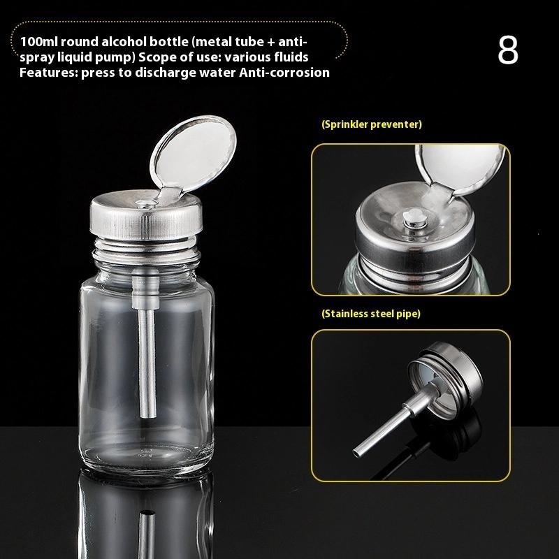 Nail Storage Refillable Glass Bottles Empty Liquid Press Pump Dispenser Nail Art Polish Remover Cleaner Makeup Manicure Tools