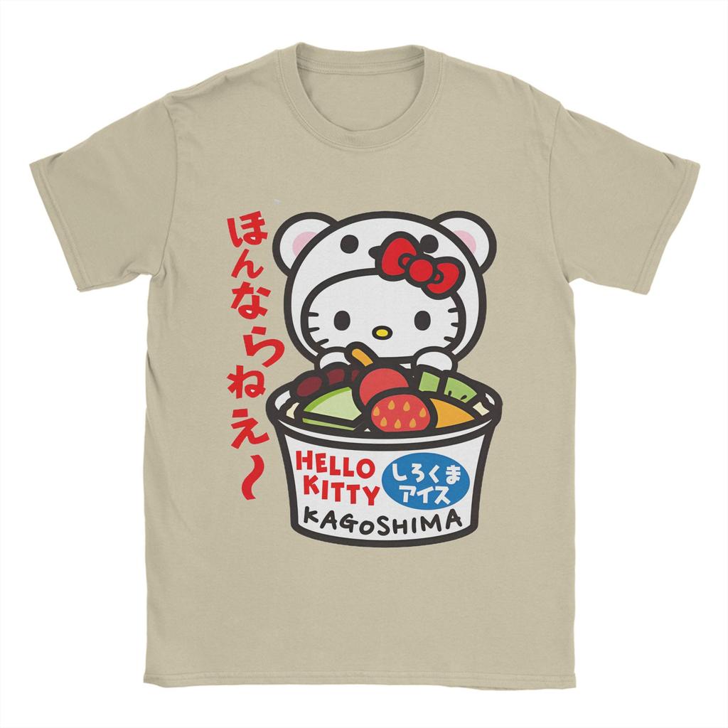 Miniso Hello Kitty Shirokuma Sweets T Shirts for Boys Girls Cotton Awesome TShirts Y2k O Neck Tees Short Sleeve Tops Children