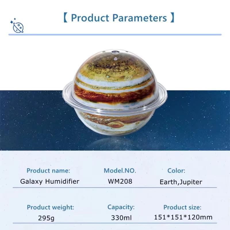 Creative Planet USB Humidifier with Colorful LED Lights,330ml Aromatherapy Diffuser,Silent Desktop Decor Wooden Base,USB Powered