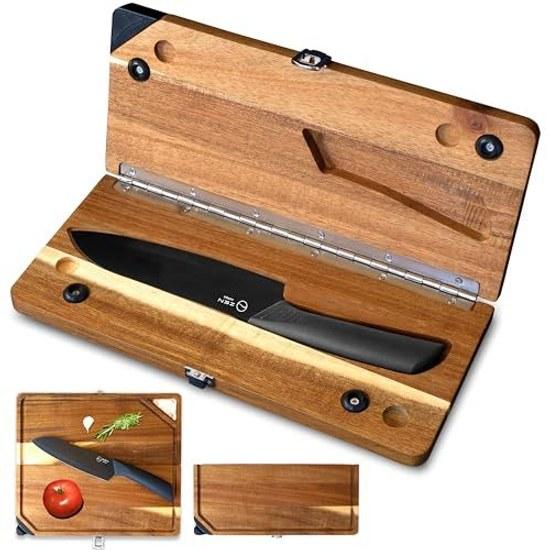 ZEN Camps Cutting Board Knife Camping Cooking Tools Set Folding Storage Sharpener Outdoor