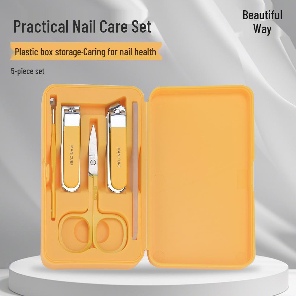 

Premium 5-Piece Anti-Splash Nail Clipper Set: High-End Manicure Tools