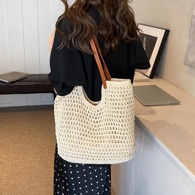 Beach Seaside Vacation Bag Women's Large Capacity Shoulder Bag New Versatile Fashion Shopper Handbag