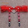1Pc Women Girl Punk Gothic Heart-shape Ring Spikes Elastic Garter Belt Suspender Erotic Accessories