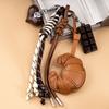 New Braided Rope Croissant Keychain Heart Chocolate Bag Pendant Leather Bread Shape Bag Charms Ornaments Bag Decoration