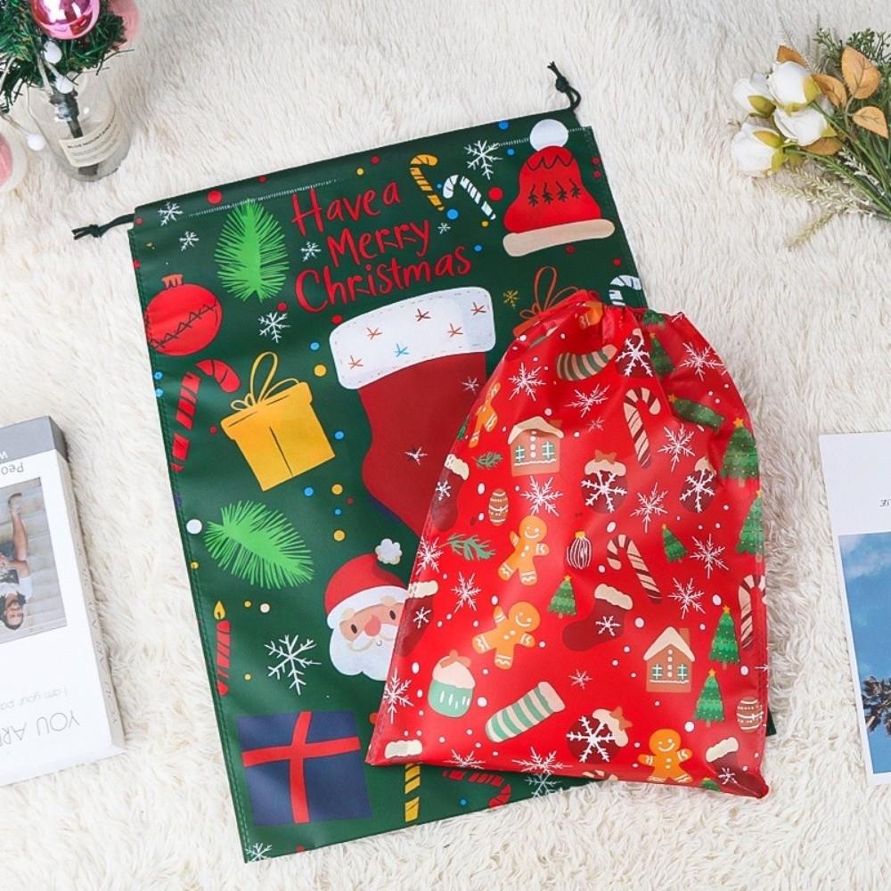 Snowman Xmas Present Sack Large Capacity Candy Bag New Bronzing Christmas Bag  Xmas Gifts