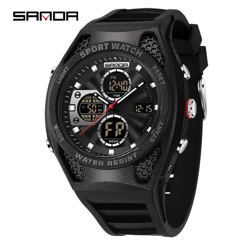 Sanda Trendy Student Multifunctional Waterproof Digital Wristwatch with Alarm
