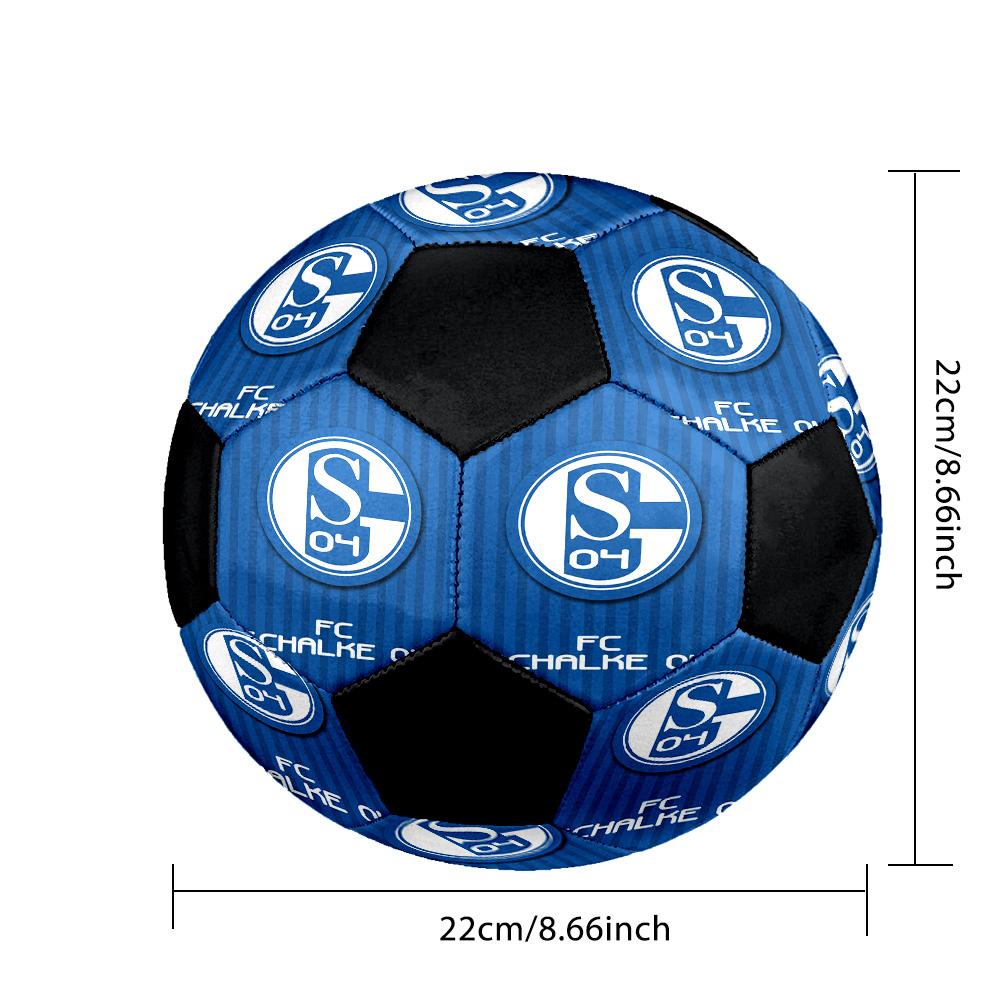 Pallone da Calcetto FC Schalke 04 Colorato Per Tutte le Età Misura 5 Cucito a Macchina PVC Pronto per la Competizione Resistente Alta Rimbalzo