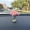 1Pc  Car Mini Tree Decoration Center Console Car Green Plant Accessories Simulated Flower Decoration Cute Gift Car Decoration