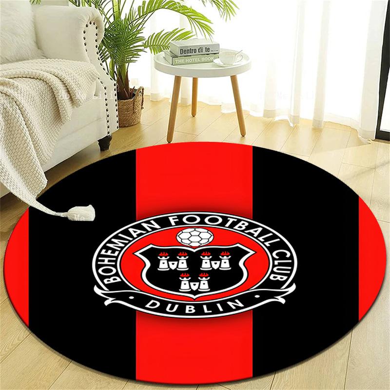 1pc Football Team (75) Design Printed Area Round Carpet for Bedroom Living Room Home Decor Rugs Mat Non Slip Mat Rug for Bedside