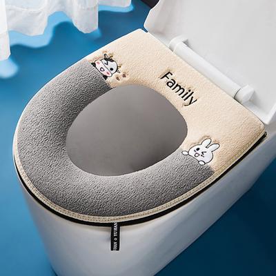 Utile ultra morbido antivegetativo universale cartone animato ricamo cerniera addensare peluche tappetino WC tutto compreso accessori per il bagno coperchio del sedile