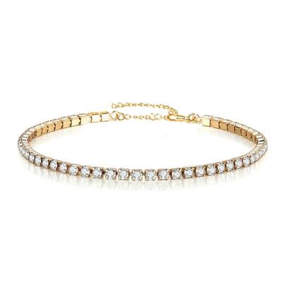 [Lucliss] 316L Zirconia CZ Bracelet, Hypoallergenic Surgical Stainless Steel Tennis Bracelet, Gold