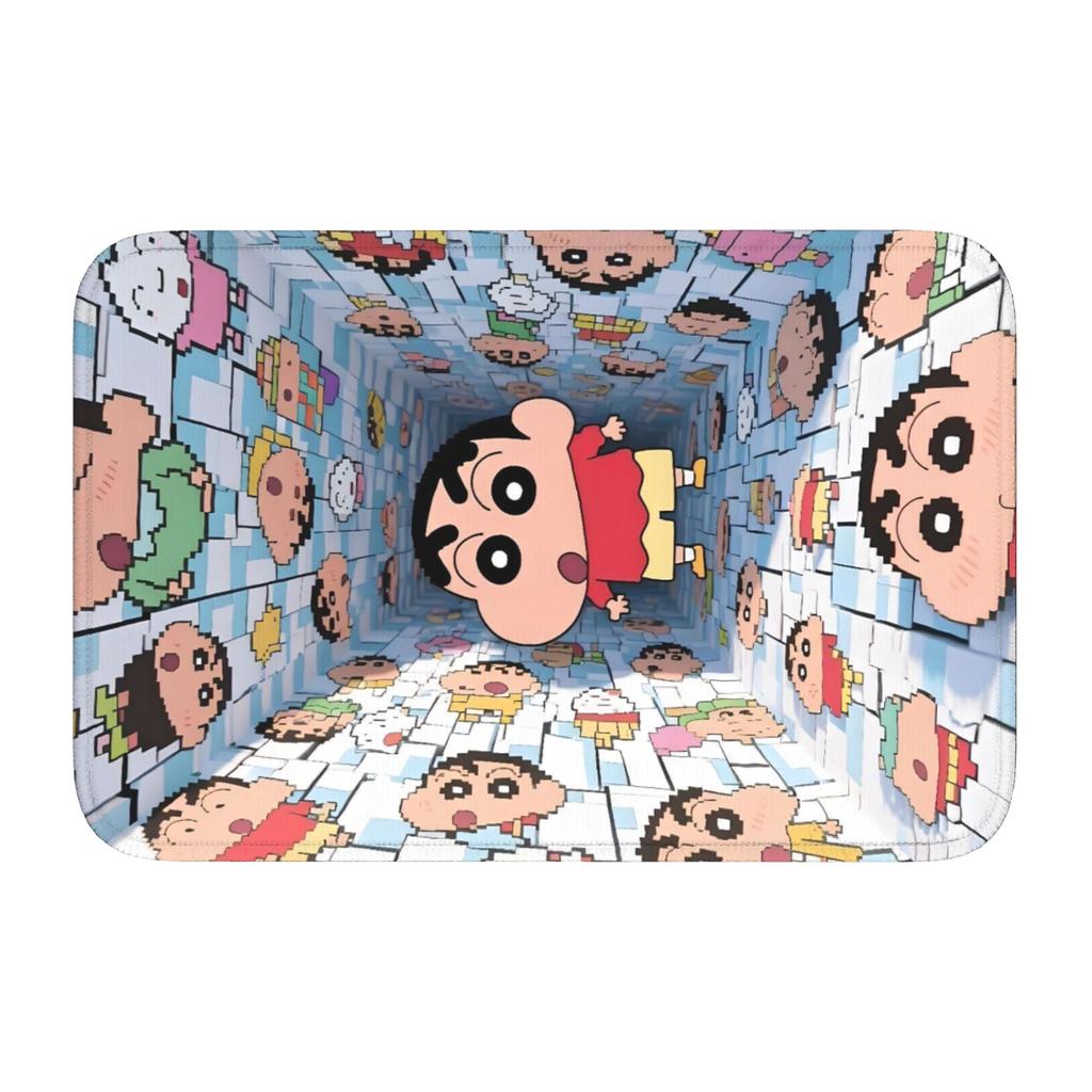 Crayons Shin-chans Cute Anime Doormat Non-Slip Bath Kitchen Welcome Mat Toilet Door Floor Entrance Carpet Rug Footpad