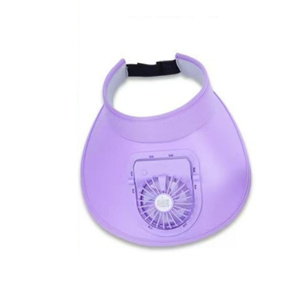 Großer Rand Kühlender Ventilator Hut USB Wiederaufladbar Damen Sonnenhut Freizeit Leerer Oberteil Sonnenschutz Kappe Damen