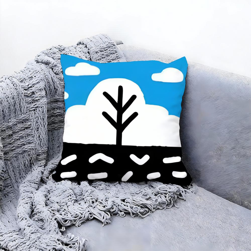 Artistic Floral Illustration Cushion Cover Premium Comfort Reversible Pillow Cove Two in One Design for Any Room Car Interior