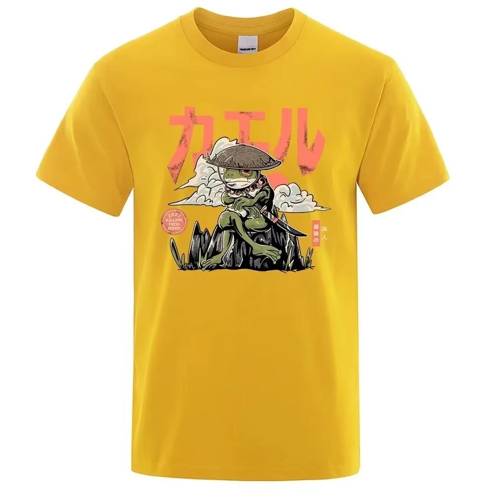 The Last FrogT Shirts Men Harajuku  Casual Breathable Tshirts Fashion O-Neck Shirts Oversized Cotton Short Sleeve Top