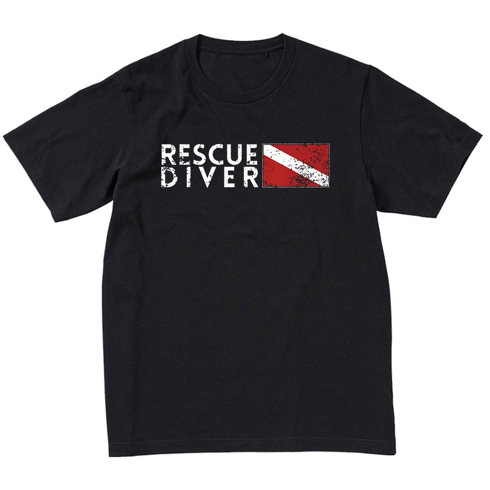 Extreme Sports Free Diver Rescue Diver Flag Scuba Diving Enthusiast Shortsleeved Unisexs Clothing Womens 2026 Summer New Tshirt S
