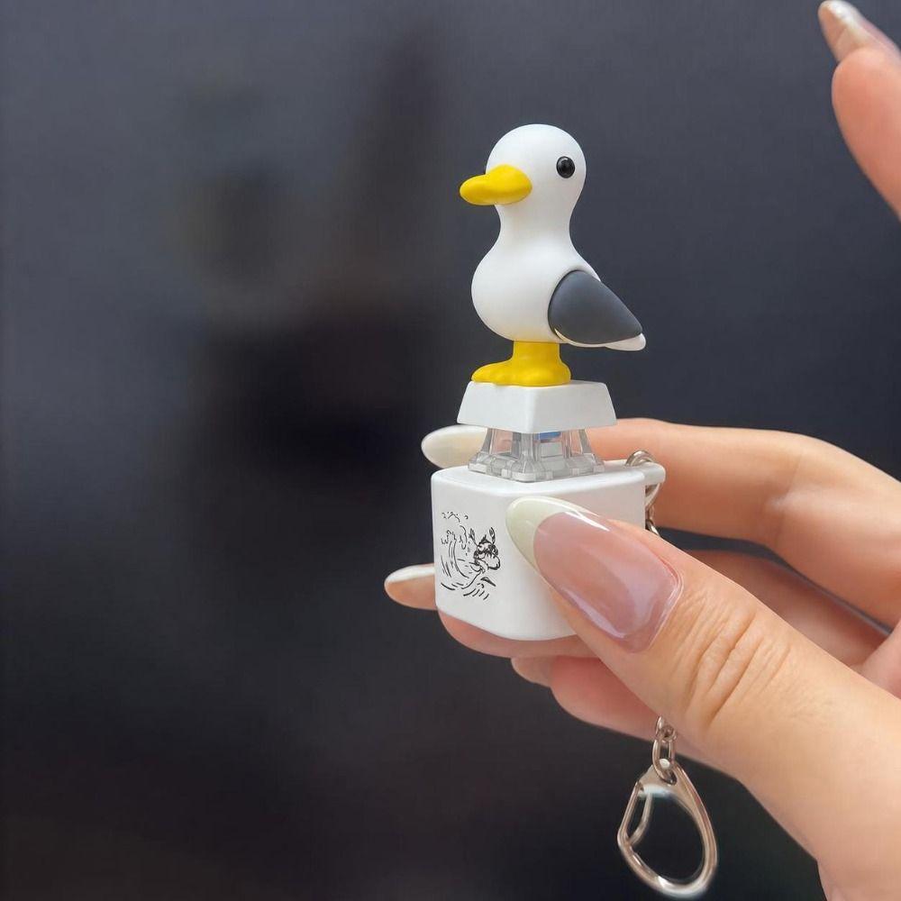 Portachiavi Pulsante Gabbiano con Luce LED Suono Reale Tastiera per Adulti Portachiavi Clicky Per Bambini Adulti Regalo