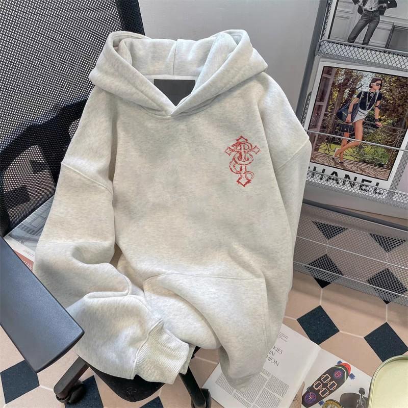 Unisex Oversized Hooded Sweatshirt Thick Fleece Lined Fall Winter Casual Streetwear With Letter Print